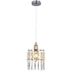 Linour Pendant Light Fixtures Crystal Chandelier Modern Ceiling Light Chrome Finish Crystal Pendant lamp for Living Room Bedroom Restaurant Porch, Chrome Plate