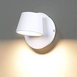 Phenas Modern LED Wall Sconce Indoor Wall Light LED Reading Spotlight 350° Swivel Nordic Style Wall Spotlight LED Wall Lamp for Bedroom Bedside Living Room Hallway Stairs Corridor, White 3000K