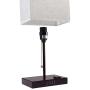 USB Bedside Table Lamp with 4 USB Charging Ports, Bronze Nightstand Lamp, Thicken Stable Base, Convenient Pull Chain for Bedroom Living Room (Bronze)