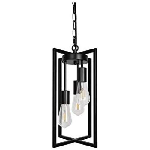 Farmhouse Black 3-Light Industrial Chandelier Modern Pendant Lighting Hanging for Kitchen Island Dining Room Bedroom Living Room Hallway