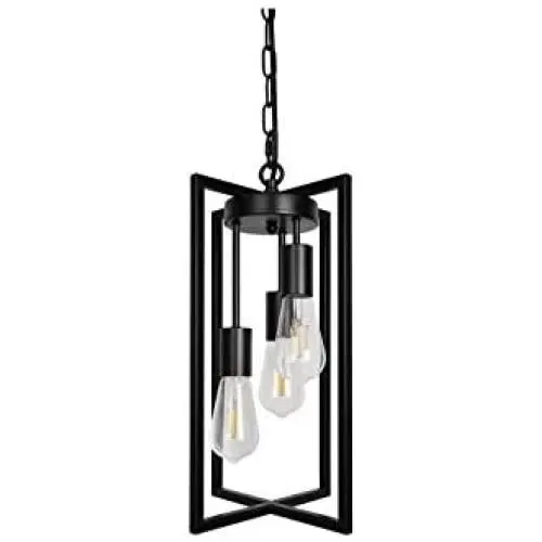 Farmhouse Black 3-Light Industrial Chandelier Modern Pendant Lighting Hanging for Kitchen Island Dining Room Bedroom Living Room Hallway Farmhouse Black 3-Light Industrial Chandelier Modern Pendant Lighting Hanging for Kitchen Island Dining Room Bedroom Living Room Hallway