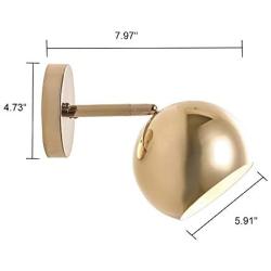 SOTTAE Adjustable Mid Century Gold Wall Sconce Lighting Fixtures Wall Light,Metal Wall Sconce Globe Wall Mount Light Wall Light Fixtures, Wall Lamps for Living Room,Outdoor,Farmhouse