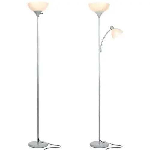 Brightech Sky Dome Bundle - Bright LED Torchiere Lamp & Reading Floor Lamp - Dimmable Modern Standing Lamp Set - Tall Pole Lamps Perfect for Offices, Living Rooms – Silver Brightech Sky Dome Bundle - Bright LED Torchiere Lamp & Reading Floor Lamp - Dimmable Modern Standing Lamp Set - Tall Pole Lamps Perfect for Offices, Living Rooms – Silver