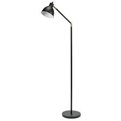 Catalina Lighting 20093-001 Modern Adjustable Metal Floor Lamp with Brass Accents for Living, Family Room, Office, Dorm, Bedroom, 54.5'', Classic Black