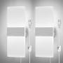 Dimmable Wall Sconces Plug in Set of 2, LIGHTESS Modern Wall Lamp 12W Acrylic LED Wall Light Fixture for Living Room Bedroom Corridor, Cool White