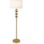 Brightech Riley - Free Standing Boho Floor Lamp - Tall Pole Light for Living Room Or Bedroom- Mid Century, Modern Upright Light with Drum Shade - with LED Bulb - Gold aka Antique Brass