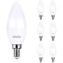 Comzler 6W Candelabra LED Bulb Frosted, Small Base E12 LED Bulb 60 Watts Equivalent, Indoor or Outdoor LED Candelabra Bulbs Daylight White 5000K, Pack of 6