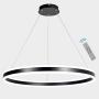 Meenyo Modern Foyer Pendant Light 31.5''Dia Dimmable LED Ring Chandelier with Remote Contemporary Adjustable Hanging Pendant Lightings for Living Dining Room Ceiling Light Fixtures Black