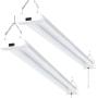 Sunco Lighting 2 Pack LED Utility Shop Light, 4 FT, Linkable Integrated Fixture, 40W=260W, 6000K Daylight Deluxe, Frosted Lens, Surface + Suspension Mount, Pull Chain, Garage - ETL & Energy Star