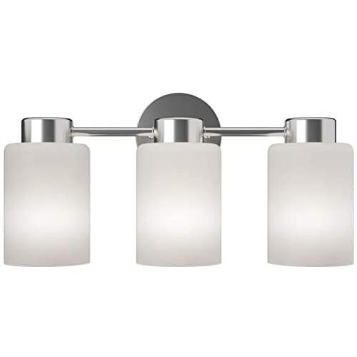 Tangkula Vanity Lamp 3 Light, Wall Mounted Glass Vanity Lighting Fixture with Frosted Glass Lampshade, Suitable for Bathroom Bedroom Living Room, Wall Lamp Sconces