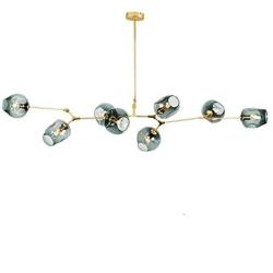 Modern Molecular Chandelier, 8 Light Adjustable Downrod Modern Glass Shade Magic Bean Chandelier for Kitchen Dining Room Living Room, Creative Chandelier Light Fixture E26 Socket