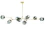 Modern Molecular Chandelier, 8 Light Adjustable Downrod Modern Glass Shade Magic Bean Chandelier for Kitchen Dining Room Living Room, Creative Chandelier Light Fixture E26 Socket