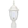 LIT-PaTH Outdoor Post Light Pole Lantern Lighting Fixture with One E26 Base Max 100W, Aluminum Housing Plus Glass, Matte White Finish