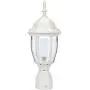 LIT-PaTH Outdoor Post Light Pole Lantern Lighting Fixture with One E26 Base Max 100W, Aluminum Housing Plus Glass, Matte White Finish