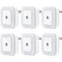 Uigos LED Night Light Lamp with Smart Sensor Dusk to Dawn Sensor, Daylight White, 0.5W Plug-in, 6-Pack