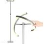 Brightech Halo Split - Modern LED Torchiere Floor Lamp, for Offices - Bright Standing Pole Light - Tall, Dimmable Uplight for Reading in Your Bedroom or Living Room - Platinum Silver