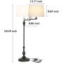 Swing Arm Traditional Floor Lamp, Classic Lamp with Extending Arm, Soft Oatmeal Lamp Shade, Tall Industrial Floor Lamp for Living Room, Bedroom, Family Room, Office, Oil Rubbed Bronze Finish