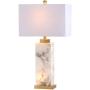 JONATHAN Y JYL6201A Elizabeth 27.5'' Alabaster LED Lamp Coastal,Contemporary,Transitional for Bedroom, Living Room, Office, College Dorm, Coffee Table, Bookcase, White/Gold Leaf