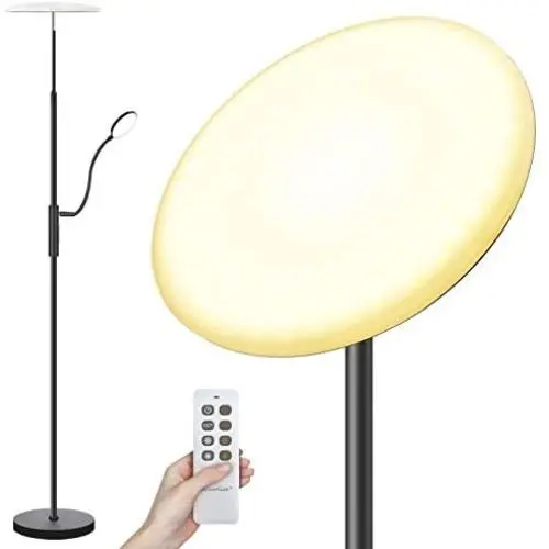 Arzerlize Floor Lamp, 30W/2500 Lumens LED Modern Torchiere with Reading Light, Height Adjustable 3 Color Temperatures Super Bright Floor Lamps for Living Room, Bedrooms, Office Standing Lamp Arzerlize Floor Lamp, 30W/2500 Lumens LED Modern Torchiere with Reading Light, Height Adjustable 3 Color Temperatures Super Bright Floor Lamps for Living Room, Bedrooms, Office Standing Lamp