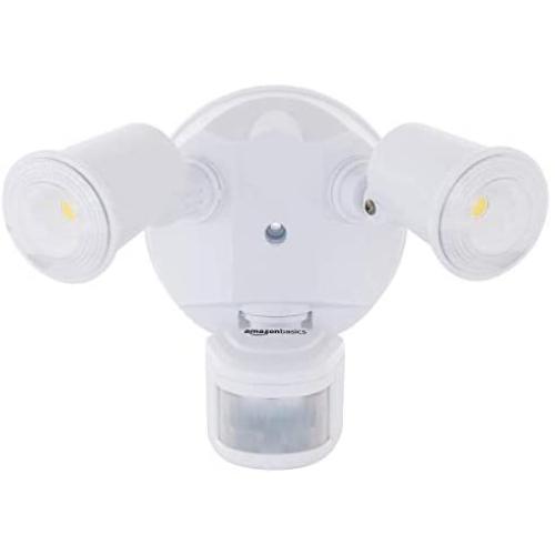 Amazon Basics 20W Waterproof LED Outdoor Motion Sensor Security Light with 2 Adjustable Heads - 5000K Daylight, 2000 Lumen, Up to 180 Detection Angle, ETL Certified