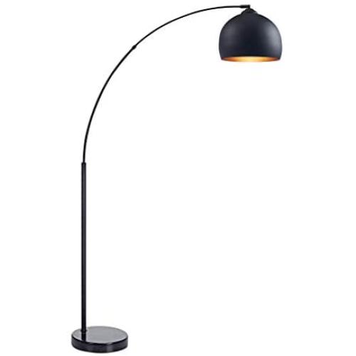 ambiore. Munich Arc Floor Lamp - 68 inch Morden Reading Lamp for Living Room Office - Metal Body with Marble Base - Black Painting Metal Shade