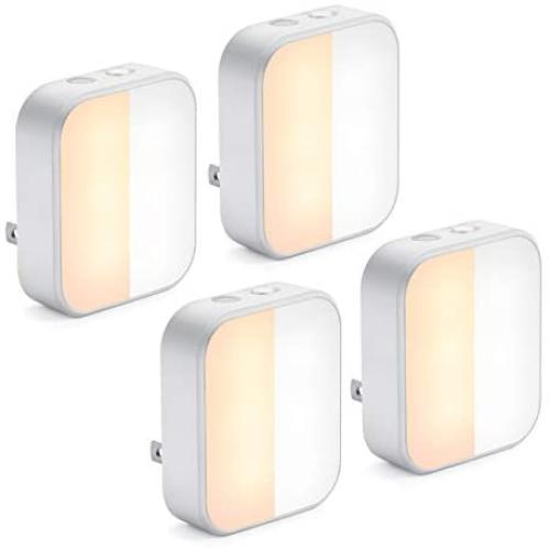 Brizled Night Light, 4 Pack Tunable White Plug in LED Night Lights, Dusk to Dawn Sensor Nightlight, ETL Certified Mini Night Lamp for Bedroom, Toilet, Stairway,Hallways(Soft White & Cool White)