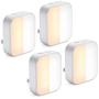 Brizled Night Light, 4 Pack Tunable White Plug in LED Night Lights, Dusk to Dawn Sensor Nightlight, ETL Certified Mini Night Lamp for Bedroom, Toilet, Stairway,Hallways(Soft White & Cool White)