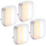 Brizled Night Light, 4 Pack Tunable White Plug in LED Night Lights, Dusk to Dawn Sensor Nightlight, ETL Certified Mini Night Lamp for Bedroom, Toilet, Stairway,Hallways(Soft White & Cool White)