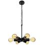 Industrial Vintage Barn Metal Hanging Pendant-LITFAD 9'' Semi Flush Fan Ceiling Chandelier Hanging Light Fixture Max. 300W with 6 Lights Painted Finish