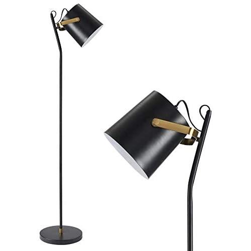 CO-Z Vintage Floor Lamp Black Adjustable, Industrial Standing Lamp with Metal Shade, Rustic Floor Lamp Task for Living Room Bedroom Reading Office.