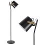 CO-Z Vintage Floor Lamp Black Adjustable, Industrial Standing Lamp with Metal Shade, Rustic Floor Lamp Task for Living Room Bedroom Reading Office.