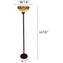 Capulina Tiffany Style Torchiere Floor Lamp, Tiffany Style Floor Light, Victorian Tiffany Pole Lamp, Stained Glass Floor Lamps, Leaded Glass Floor Lamp for Living Room (Tall: 70 inches)