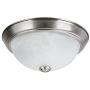 Aspen Creative 63013-1 Two-Light Flush Mount In Brushed Nickel with White Alabaster Glass Shade,11'' DIAMETER