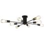 WBinDX 8 Lights Semi Flush Mount Ceiling Light Black Industrial Sputnik Chandelier Modern Bedroom Living Room Kitchen Foyer Hallway Lighting Fixture