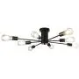 WBinDX 8 Lights Semi Flush Mount Ceiling Light Black Industrial Sputnik Chandelier Modern Bedroom Living Room Kitchen Foyer Hallway Lighting Fixture