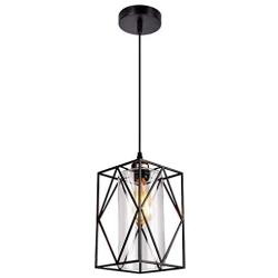 HMVPL Adjustable Pendant Lighting Fixture, Modern Iron Industrial Mini Swag Hanging Lamps with Glass Shade for Kitchen Island Bedroom Hallway Bar Living Room