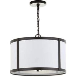 JONATHAN Y JYL3510A Thatcher 17'' Metal LED Pendant Light, Traditional, Transitional for Kitchen, Living Room, Oil Rubbed Bronze