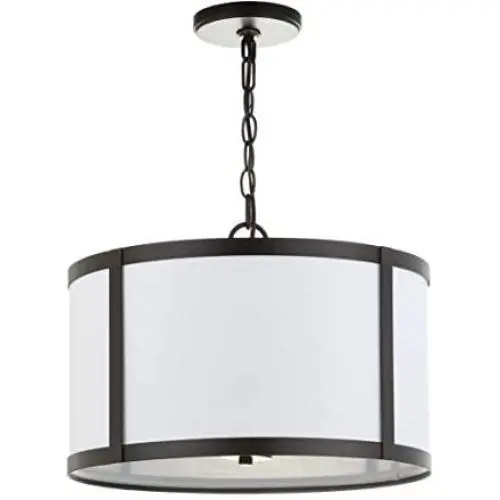 JONATHAN Y JYL3510A Thatcher 17'' Metal LED Pendant Light, Traditional, Transitional for Kitchen, Living Room, Oil Rubbed Bronze
