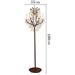 zytyeu American Country Iron Crystal Floor Lamp Retro Living Room Bedroom Dining European Style Luxury Floor Lamp