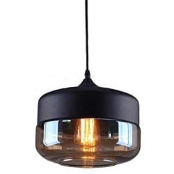 NAANN Industrial Pendant Light, Vintage Glass Hanging Lamp, Black Retro Modern Indoor Lighting Fixtures for Kitchen Island Farmhouse Dining Room Hallway Edison E26 Base