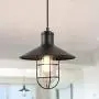 LNC Industrial Cage Pendant Lighting Black Small Hanging Fixture for Kitchen Island, Bedroom, Dining Room, Entryway and Foyer LNC Industrial Cage Pendant Lighting Black Small Hanging Fixture for Kitchen Island, Bedroom, Dining Room, Entryway and Foyer