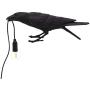 YJYdada Raven Wall Lamp Table Lamp, Resin Crow Bird Shaped Light for Bedroom Corridor Living Room Wall Sconces Light Black/White 4 Style (Black-C)