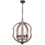 Farmhouse French Country 5-Light Globe Wooden Chandelier, Chic Cottage Wood Pendant Light for Dining Room, Living Room, Foyer, Hall, Entry, Restaurant - Burlywood Farmhouse French Country 5-Light Globe Wooden Chandelier, Chic Cottage Wood Pendant Light for Dining Room, Living Room, Foyer, Hall, Entry, Restaurant - Burlywood