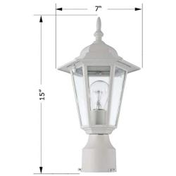 YaoKuem Outdoor Post Light, Pole Lantern, E26 Base 100W Max, Aluminum Housing Plus Glass, Wet Location Rated, Bulbs not Included (White)