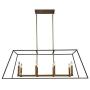 48'' Wide 8-Light Bronze Linear Chandelier Open Frame Industrial Style Rectangular Ceiling Lamp Dining Room