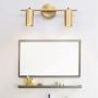 BOKT Flush Mount Ceiling Light 2 Heads Golden Track Lighting Fixture Modern Adjustable Ceiling Spotlight for Bedroom Living Room (2 Lights)