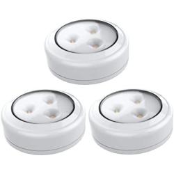 Brilliant Evolution BRRC133 Wireless LED Puck Light 3 Pack | LED Under Cabinet Lighting | Closet Light | Battery Powered Lights | Under Counter Lighting | Stick On Lights