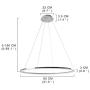 LightInTheBox Dimmable Modern Ceiling Pendant Light Fixtures Chandeliers LED Three Rings White 90W for Dining Room Bedroom Living Room with Remote Control