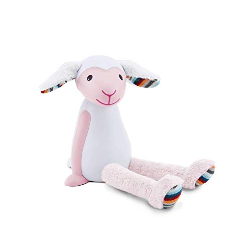 Kids Portable Reading Night Light Toy - Pink Bedside Reading Lamp, Auto Shut-Off, Adjustable Brightness, Cordless - Fin The Sheep by Zazu Kids