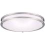 OSTWIN 18 Inch LED Flush Mount Ceiling Light, Dimmable Round Light Fixture, Brushed Nickel Finish, Plastic Shade, 28 Watts (180W Eq.), 1960 Lm, 4000K (Bright Light), ETL & Energy Star